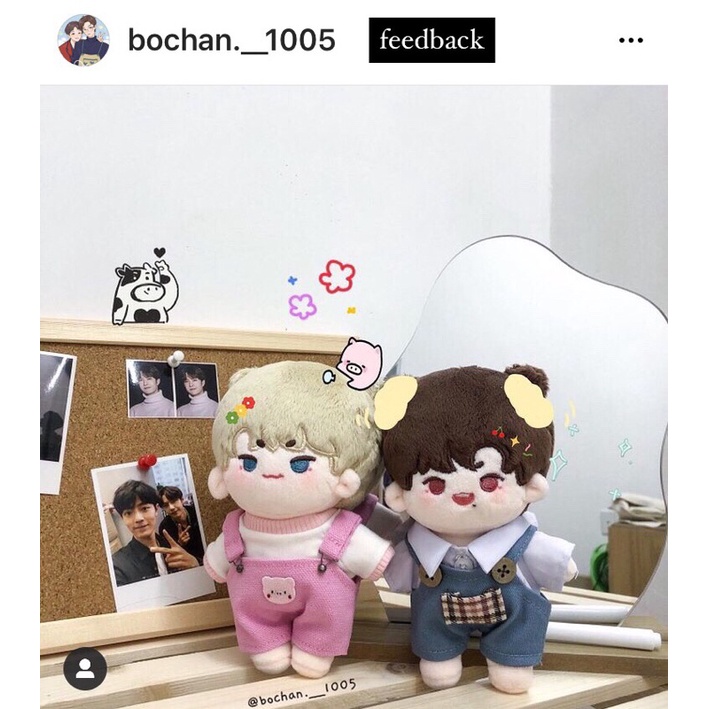 OUTFIT DOLL bộ đồ lợn cho doll 10cm 15cm & 20cm