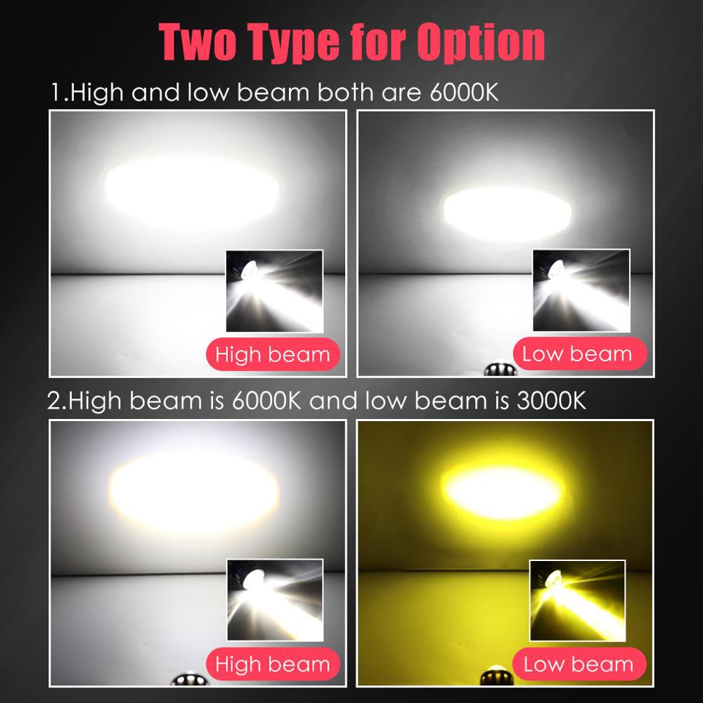 Đèn sương mù LED H4 H6 BA20D 10000lm 12V bóng CSP màu trắng vàng chùm tia cao thấp cho xe máy