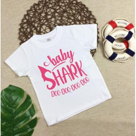 GIÁ RỂ (hot) 4 mẫu áo thun trẻ em in hình Baby Shark in tại shop - có size cho trẻ em