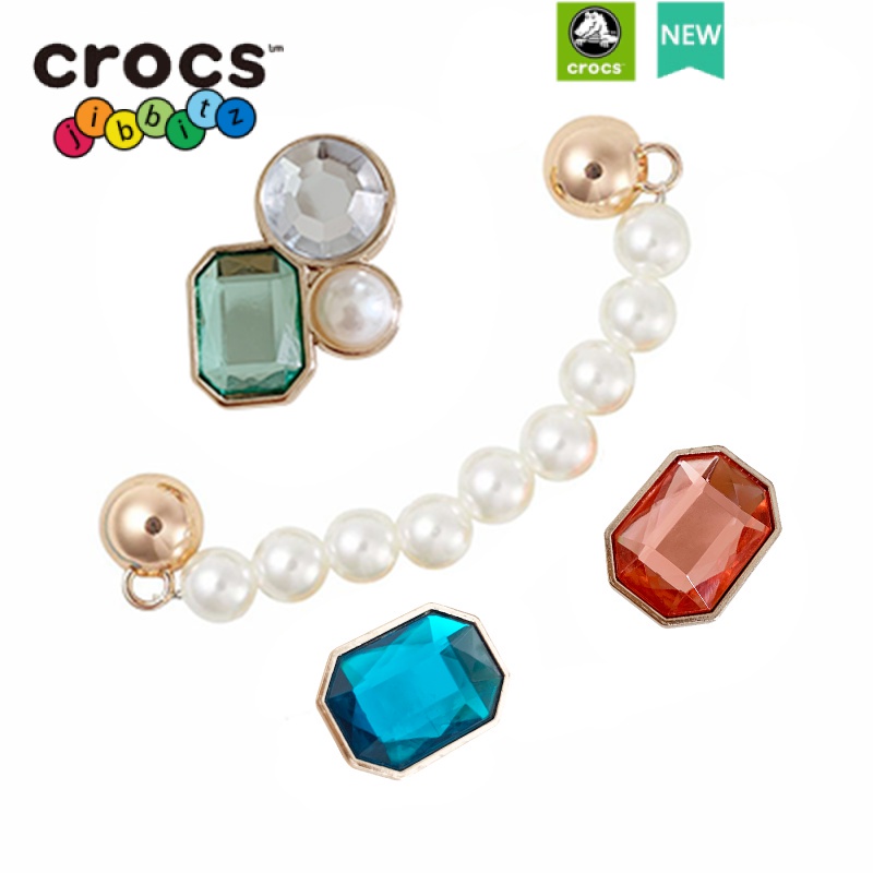 Khóa Cài Áo Crocs / jibbitz Đính Kim Cương Giả / Ngọc Trai Bằng Kim Loại Trang Trí Trên DIY