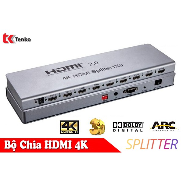 Bộ Chia HDMI 8 Cổng Hỗ Trợ 4k TEKMAX TM-4k8