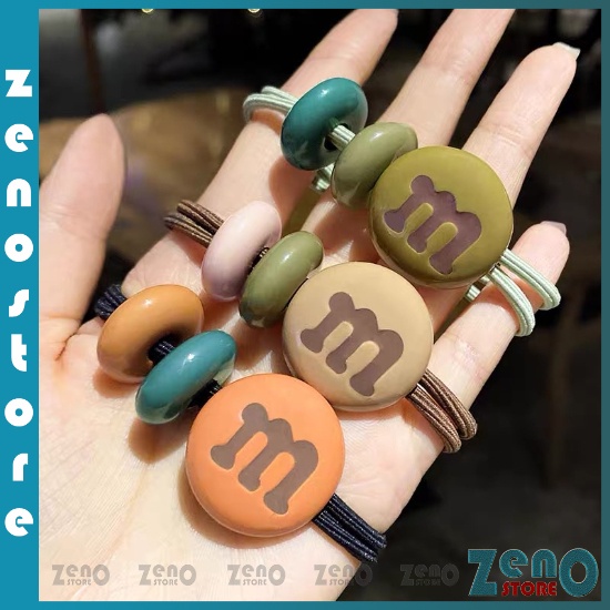 Set 5 dây buộc tóc chữ M, Dây Cột Tóc, Chun Buộc Tóc Nhiều Màu PT31