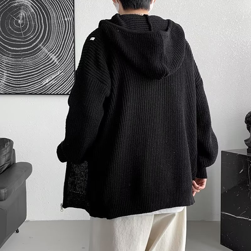 Áo hoodie Dáng Rộng Nam Thời Trang Mùa Thu Cá Tính Cho Simple Fashion cardigan namáo hoodie dây kéo unisexáo sweater form rộng  áo sweater trơn Sọc