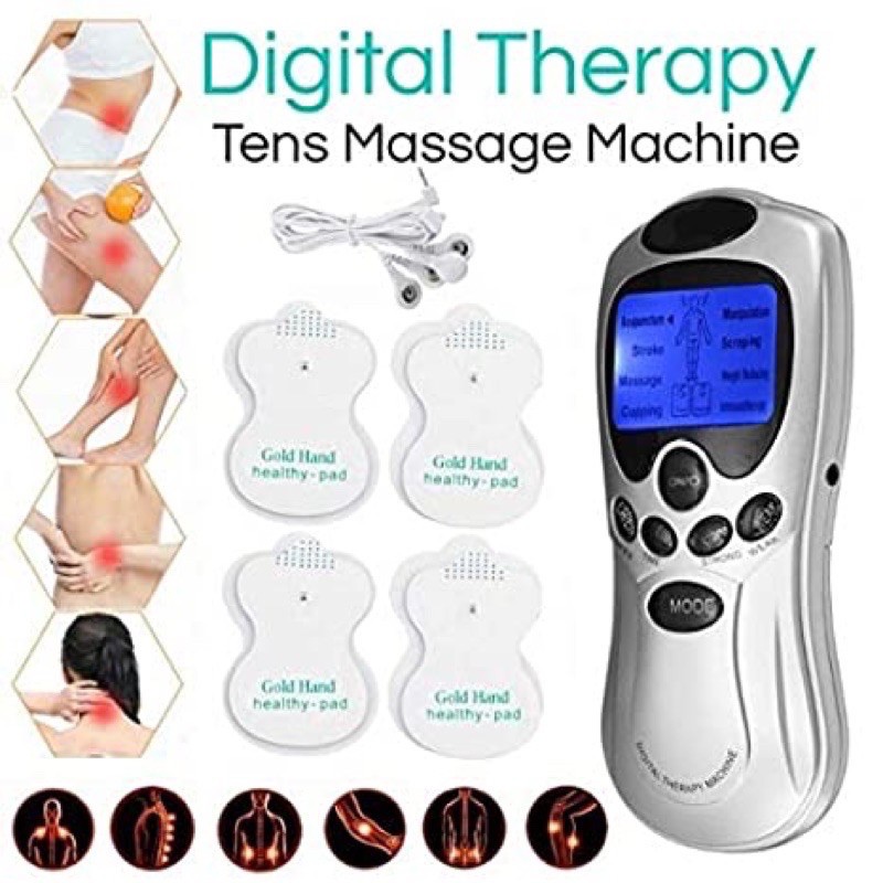 Máy châm cứu mini, Máy massage 4 miếng dán xung điện cầm tay - Thư giản lưng cổ vai gáy, SẢN PHẨM LOẠI 1