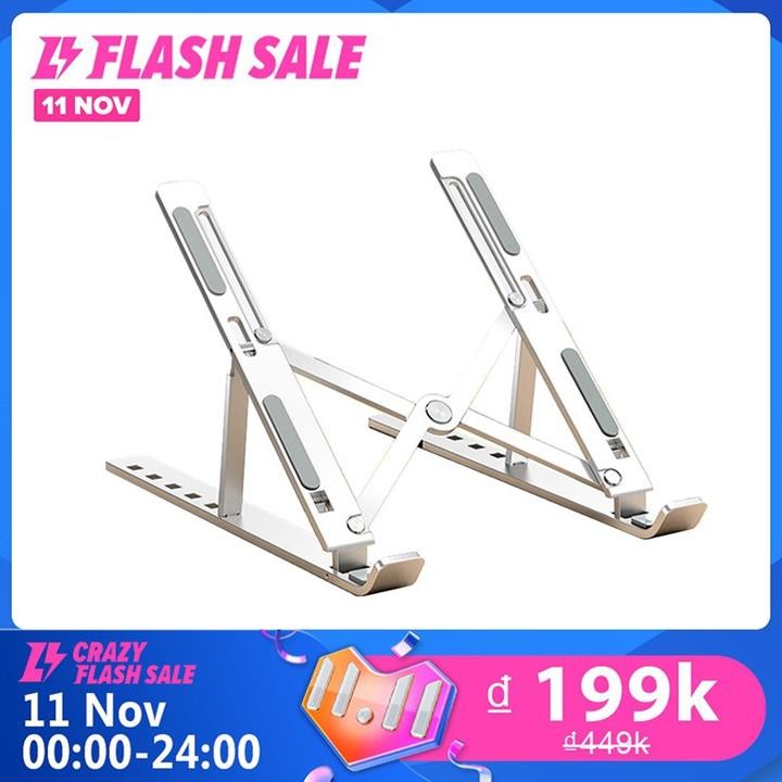 Giá Đỡ Laptop bằng hợp kim nhôm aluminium điều chỉnh sáu góc độ chiều cao có thể gập lại gấp gọn phù hợp cho laptop