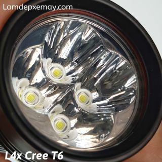 L4x cree T6 vỏ + kính thường
