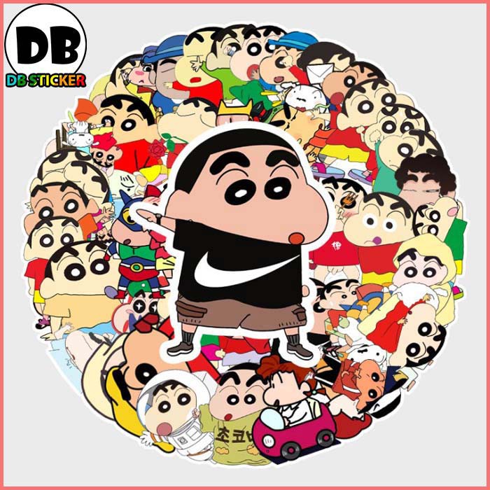 Sticker hình Shin cậu bé bút chì cute dán trang trí laptop, nón bảo hiểm, vali, xe ga, ván trượt - DB.024