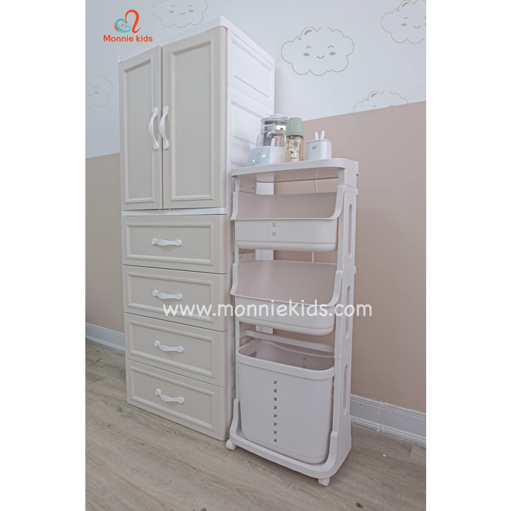 Kệ Nhựa Plastic MONMON 3 Tầng - 104x44x26