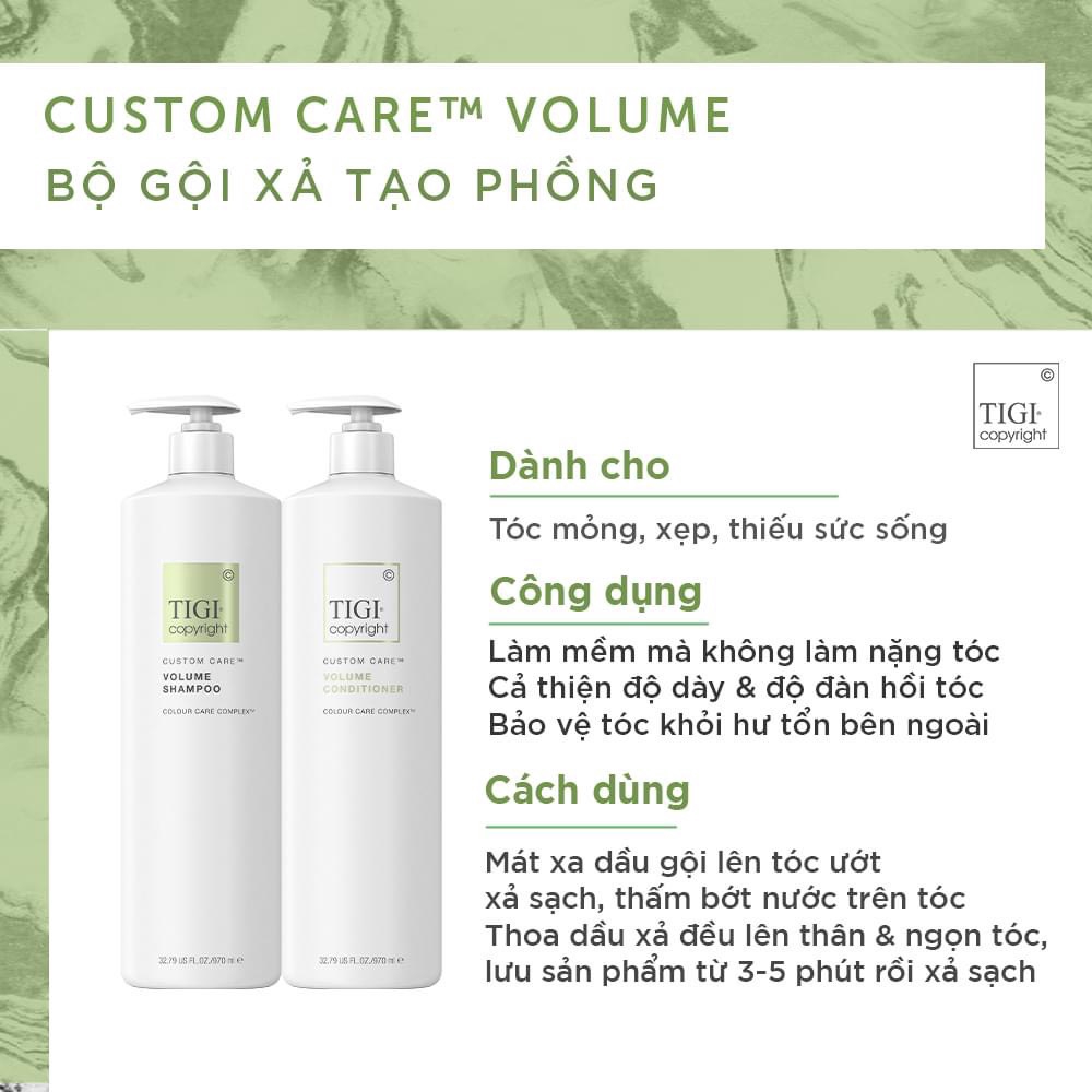 ✅[ TIGI ] DẦU GỘI XẢ TẠO PHỒNG TIGI COPYRIGHT VOLUME 970ML CHÍNH HÃNG