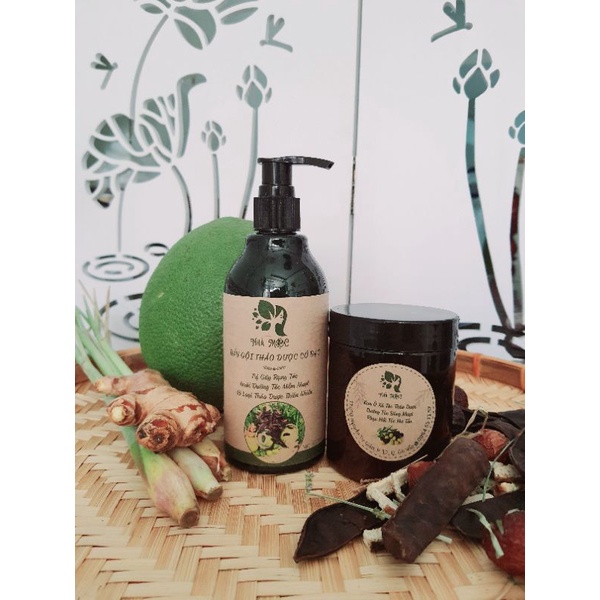 Bộ dầu gội, dầu xả thảo dược bồ kết 100ml du lịch