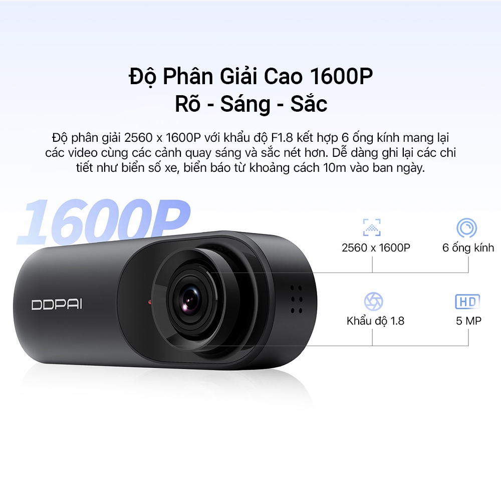 Camera hành trình DDPai Mola N3 Pro - Độ phân giải 1600P DDPAI OFFICIAL STORE | BigBuy360 - bigbuy360.vn