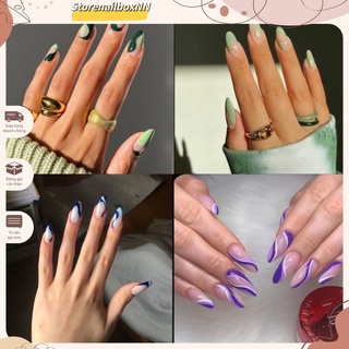 Nailbox ,10 móng úp hoạ tiết đơn giản.