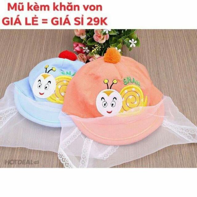 Mũ khăn voan cho bé trai /gái