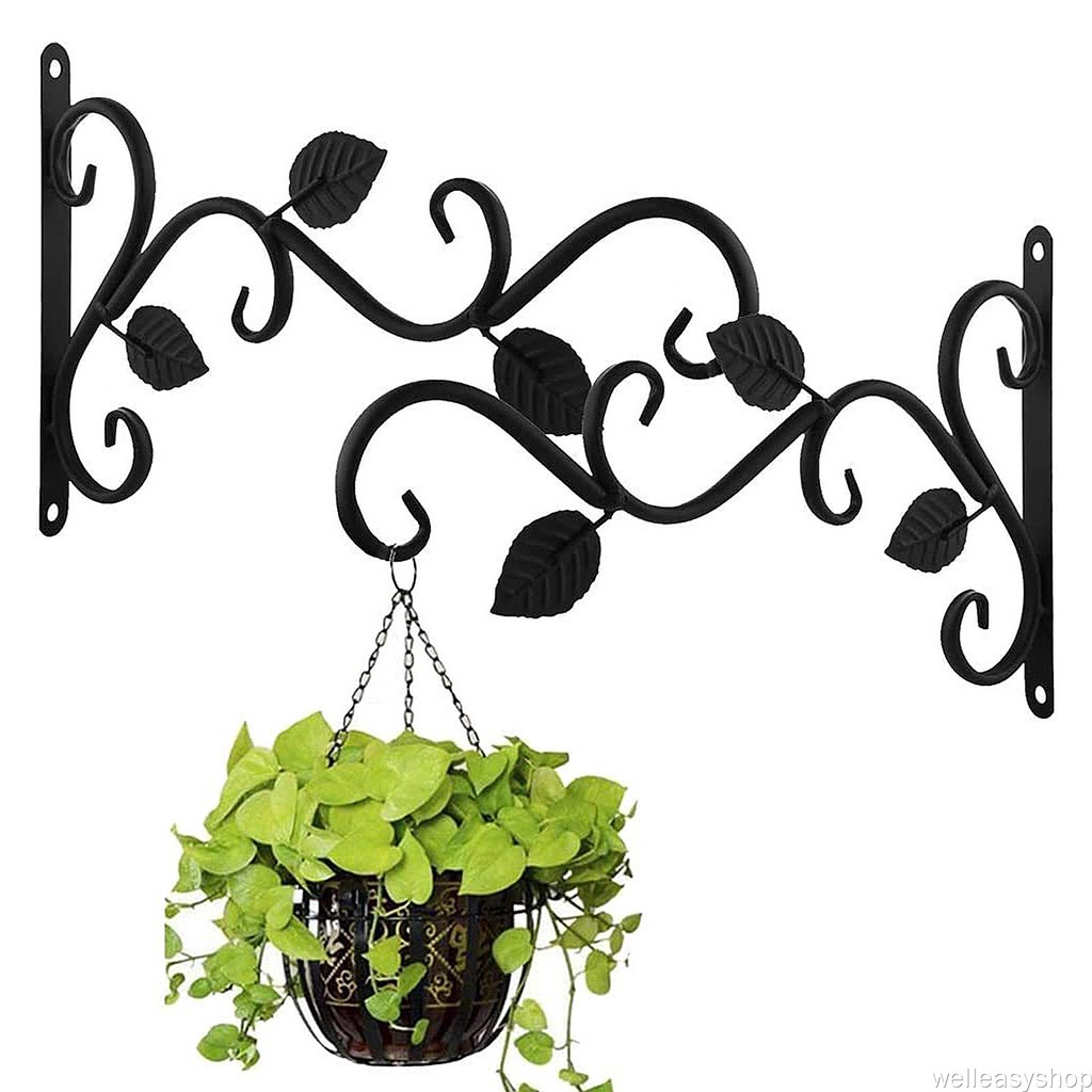 Giá đỡ cho lồng chim ăn gắn tường bằng sắt màu đen 38x19x2cm