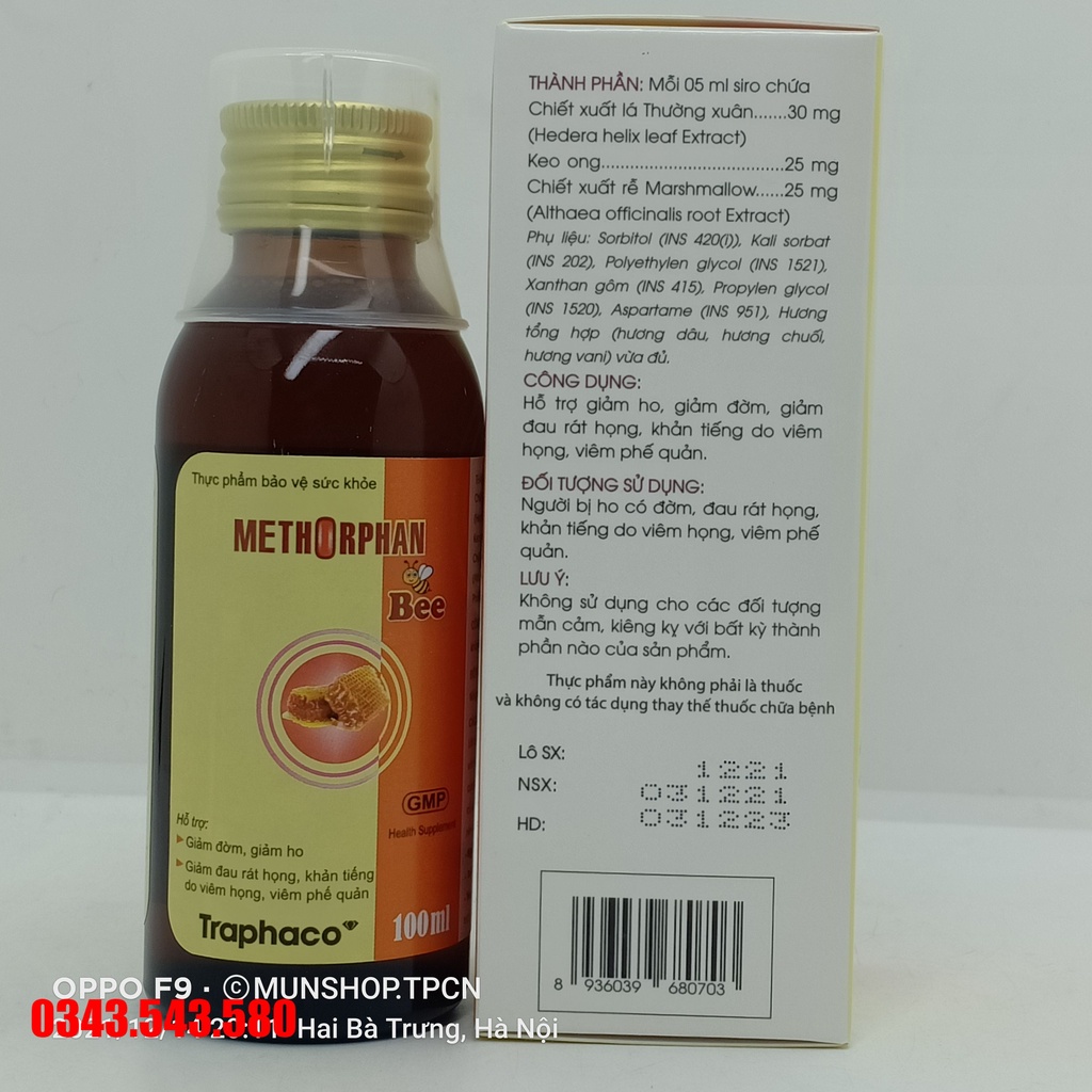 Siro ho METHORPHAN Bee chai 100ml