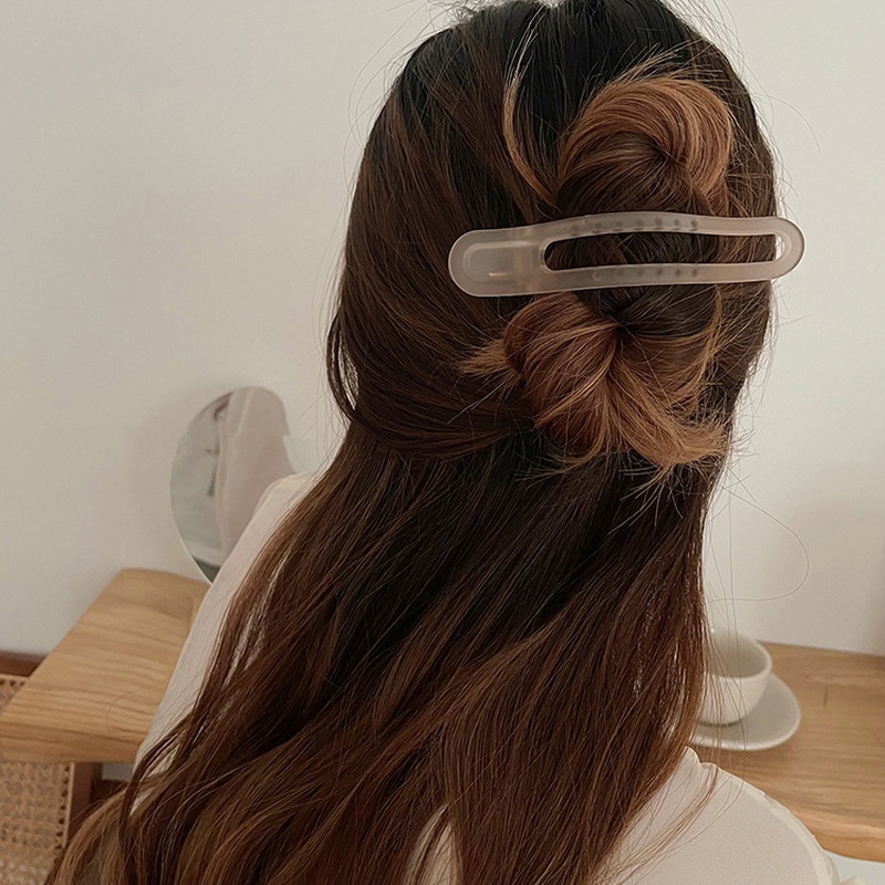 1 Kẹp Tóc Mỏ Vịt Bằng Nhựa Loại Lớn Thanh Lịch Dành Cho Nữ