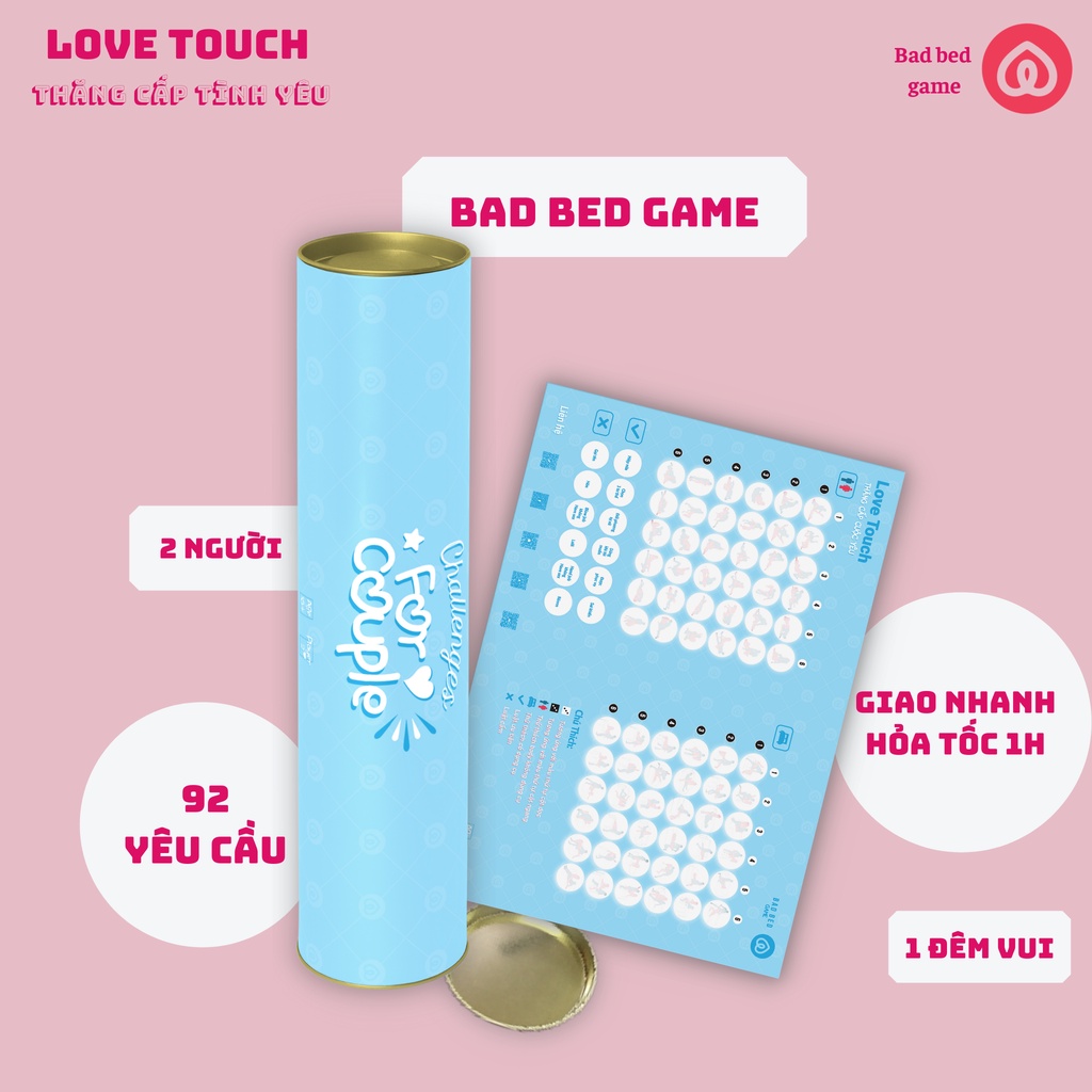 Bảng game bad bed trò chơi dringking game nâng tầm cảm xúc cho các cặp đôi đang yêu nhau - LOVE TOUCH