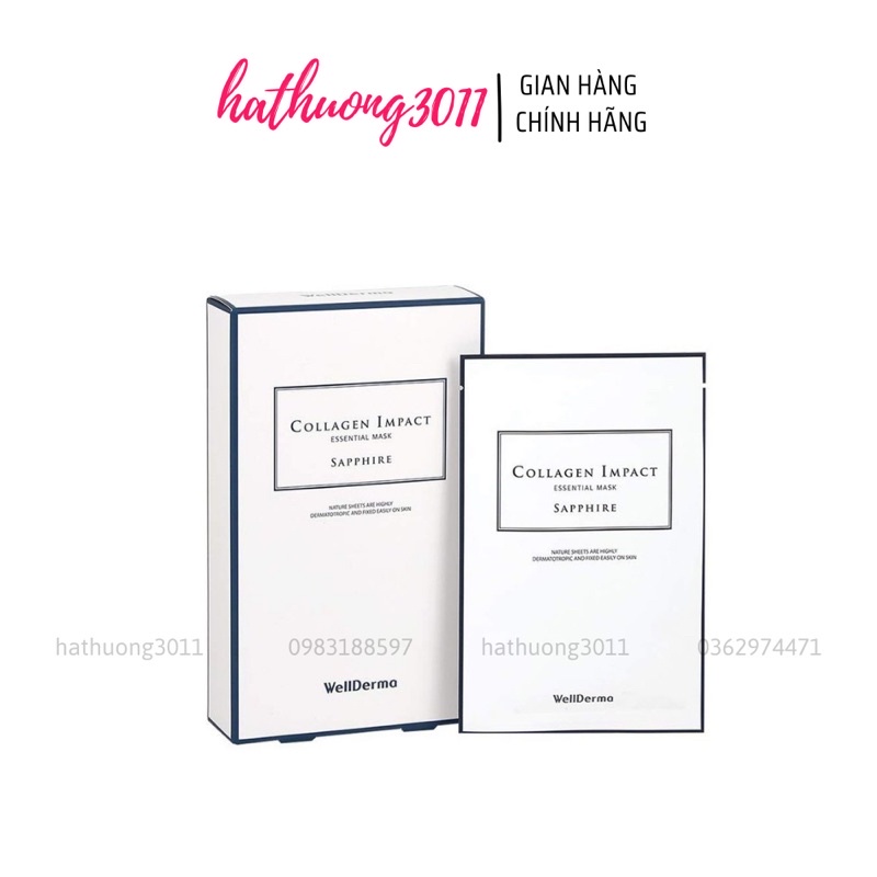 Mặt Nạ Dưỡng Ẩm, Làm Dịu Da Wellderma Collagen Impact Essential Mask - Sapphire