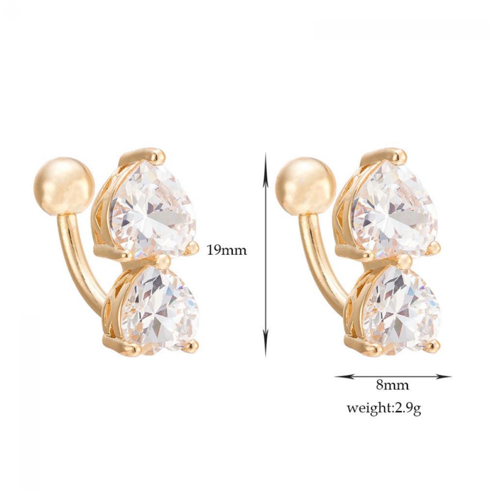 Khuyên Rốn Hình Trái Tim Đính Đá Thời Trang Cho Nữ