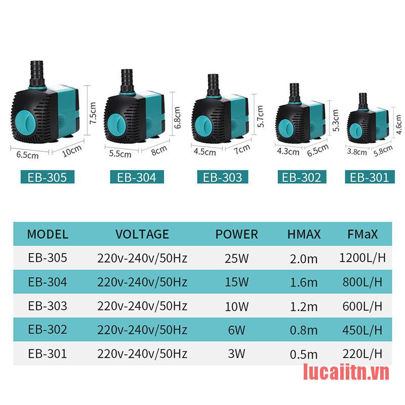 Máy Bơm Lọc Nước Cho Hồ Cá 3 / 6 / 10 / 15 / 25 / 35w