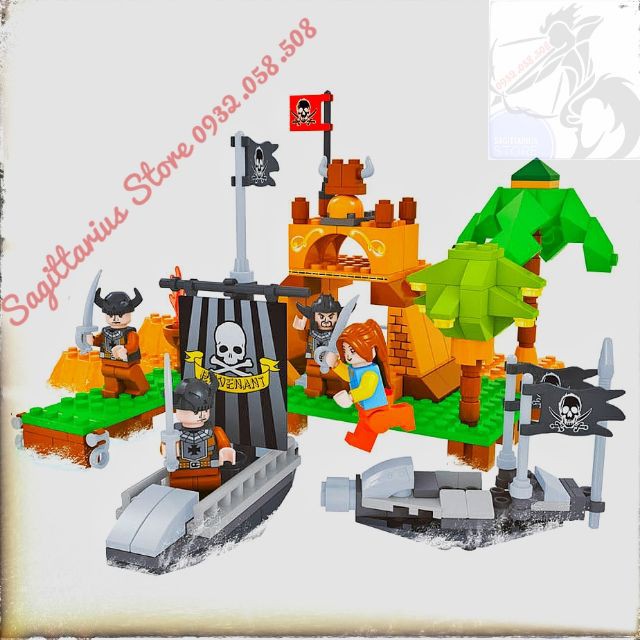 [HOT]Bộ Lego Ausini Lắp Ráp Tàu Hải Tặc Pirates _ No.27503 ( 226 Mảnh )-Hàng Có Sẵn