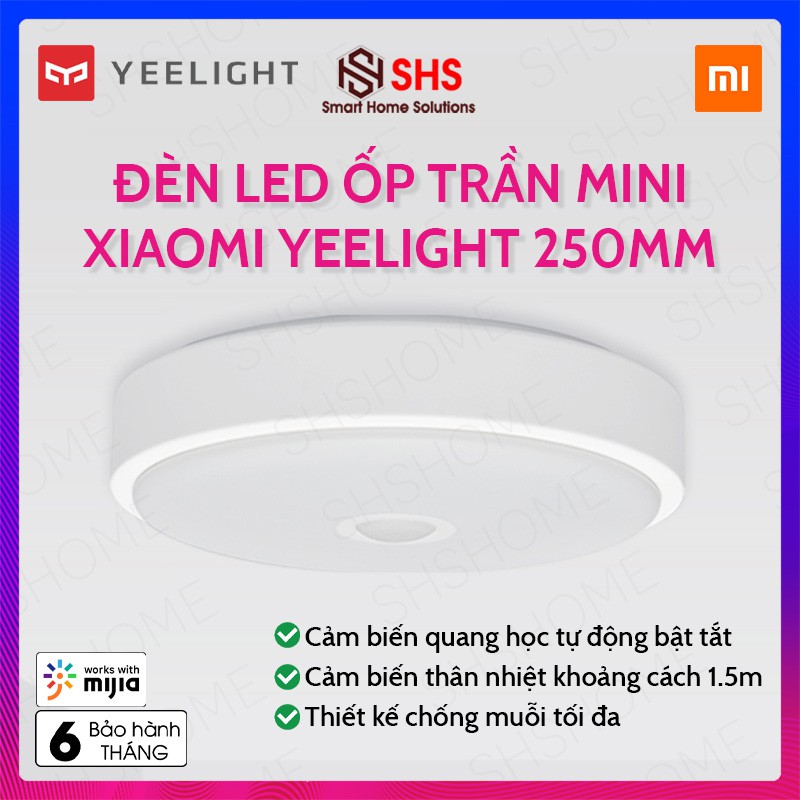 Đèn LED ốp trần mini Xiaomi Yeelight đặt cửa vào ban công, cảm ứng nhiệt độ, quang học, 10W, YLXD09YL, SHS Vietnam