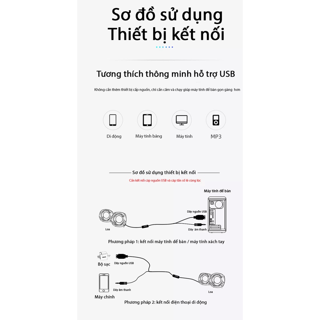 Loa vi tính HP DHS-2111s, bộ ba loa để bàn mini siêu trầm, âm thanh 4D