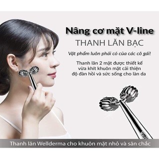 Thanh Lăn Massage Nâng Cơ Mặt Wellderma Face Lifting Dark Silver Roller