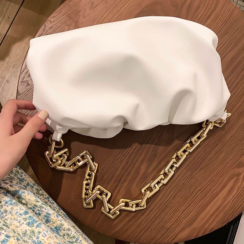 Túi Đeo Chéo Vai Bằng Da Mềm Hình Đám Mây Thời Trang Sành Điệu Cho Nữ