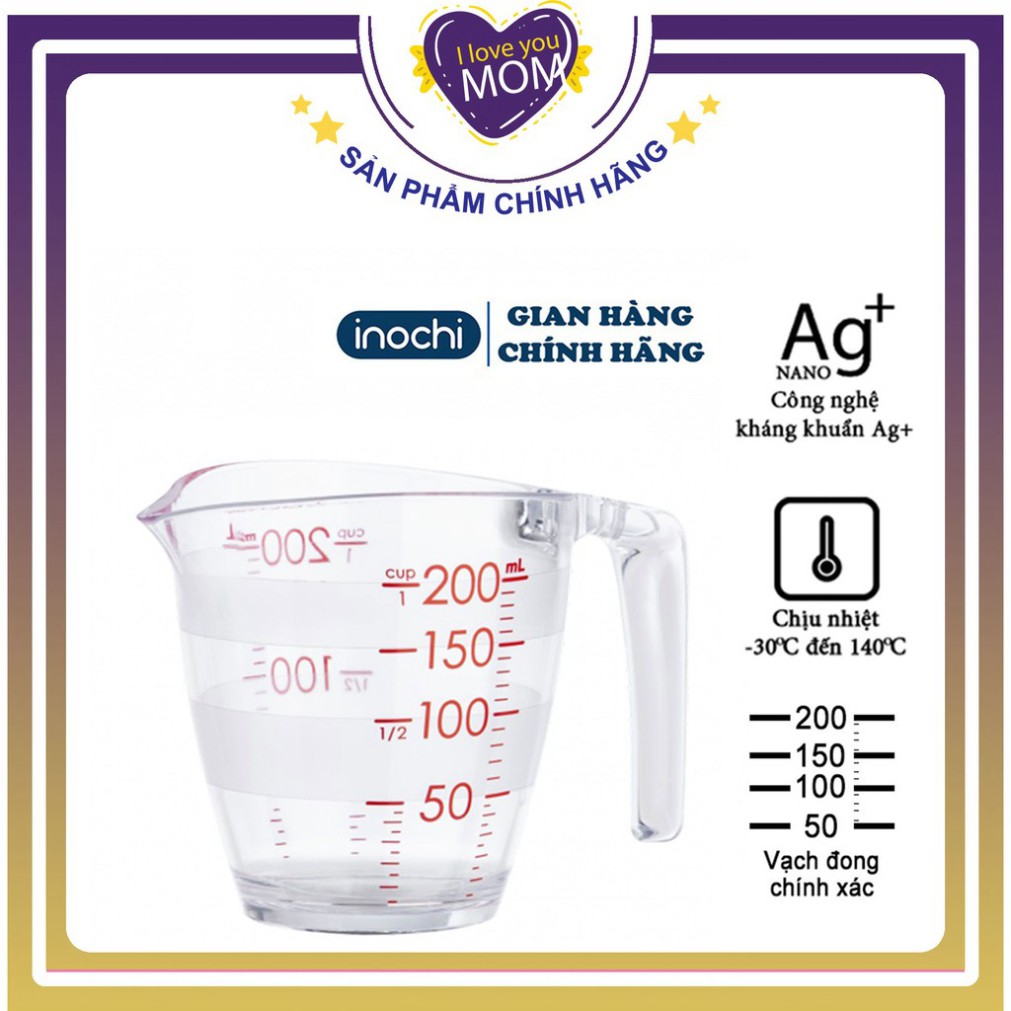 Cốc đong - Ca Đong YOKO INOCHI nhựa định lượng 200ml dung dịch dùng trong nấu ăn pha chế