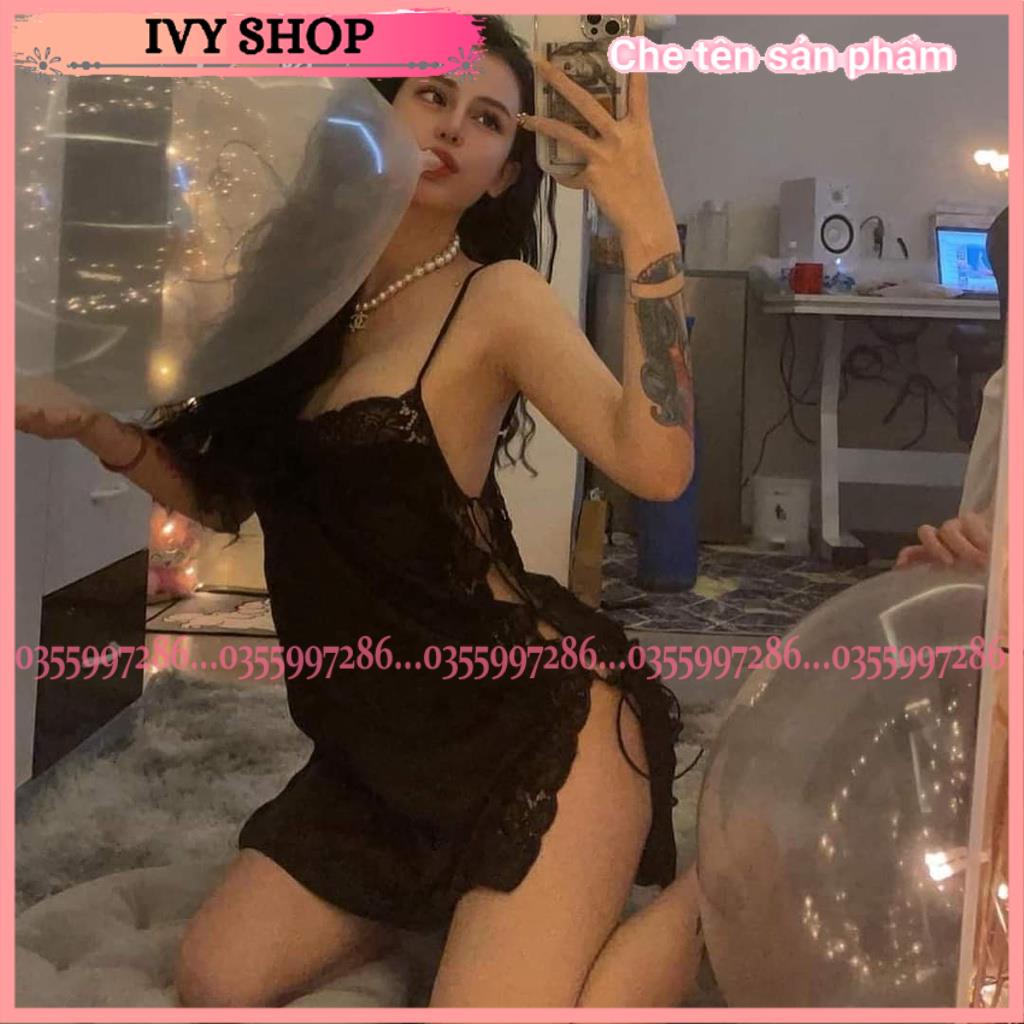 Váy Ngủ Phi Lụa Xẻ Sườn Xương Cá Gợi Cảm - XC170 - Đầm Ngủ Sexy Freesize, BigSize