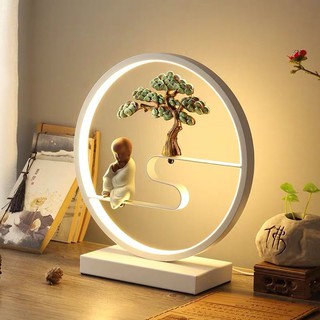 ♟♙Đèn bàn phòng ngủ đầu giường học ký túc xá bảo vệ mắt sáng tạo nhỏ Zen retro trang trí khách