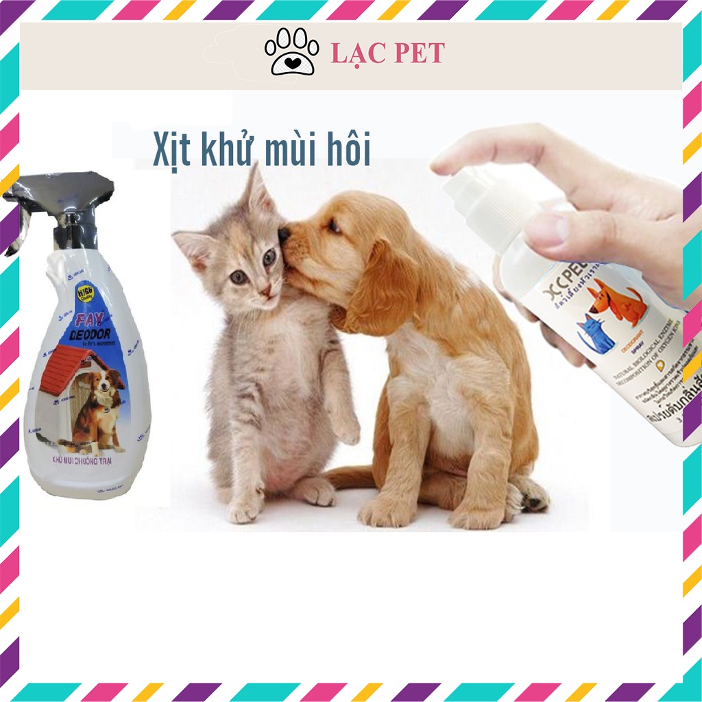 Xịt khử mùi hôi của chó mèo XCpet 100ml và FAY 350ml Khử mùi hôi chuồng thú cưng