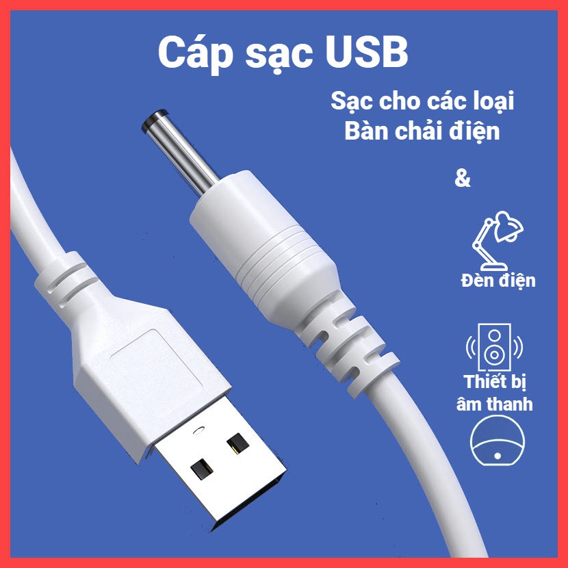 Cáp sạc USB cho bàn chải điện sử dụng cổng sạc 3.5mm