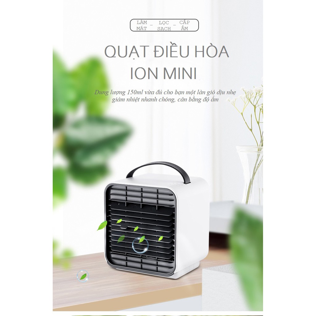 Quạt điều hòa Ion mini thon gọn thích hợp du lịch