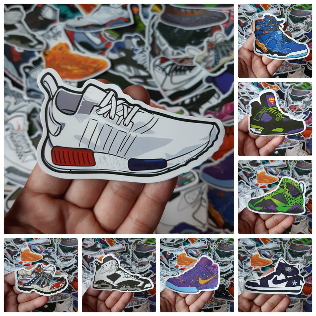 Bộ Sticker dán cao cấp chủ đề GIÀY SNEAKER - Dùng dán Xe, dán mũ bảo hiểm, dán Laptop...