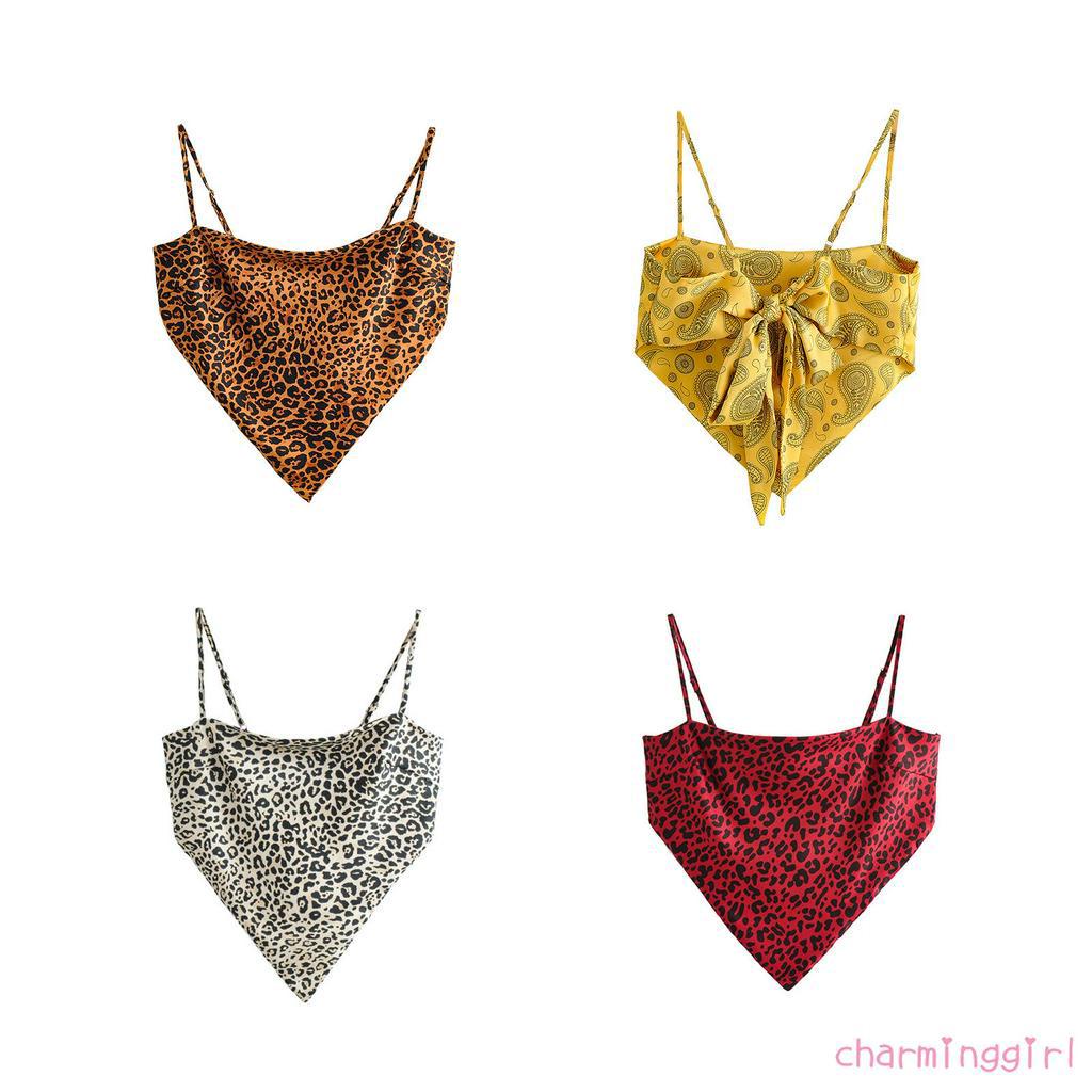 Áo Hai Dây Họa Tiết Da Báo Quyến Rũ Cho Nữ