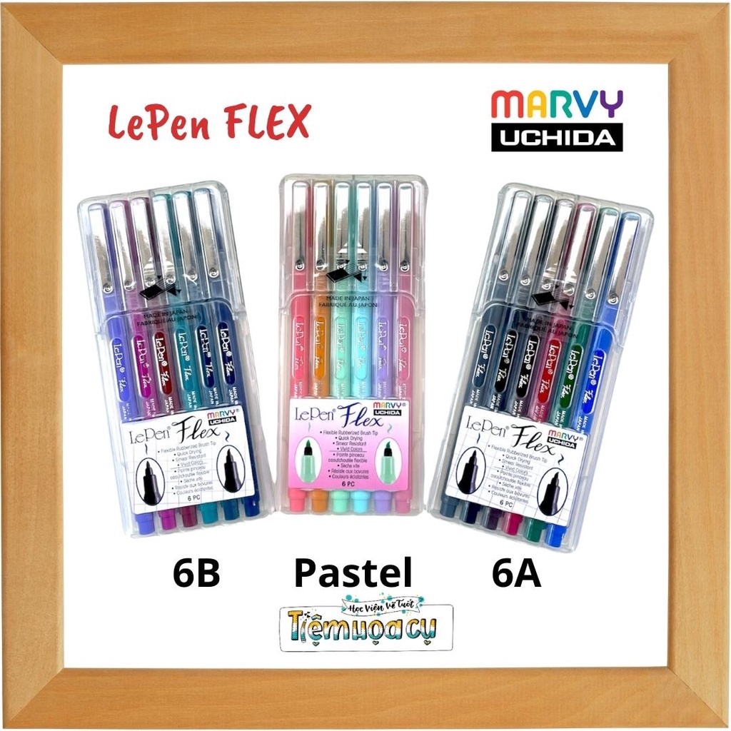 Bộ 6 Bút LePen Flex Đầu Brush Marvy 4800