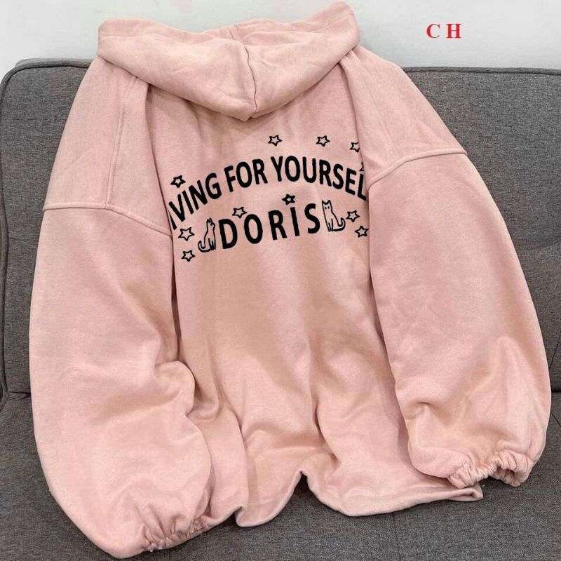 Áo khoác hoodie Dorri Ulzzang🌵áo nữ thu đông form rộng dài vải nỉ êm