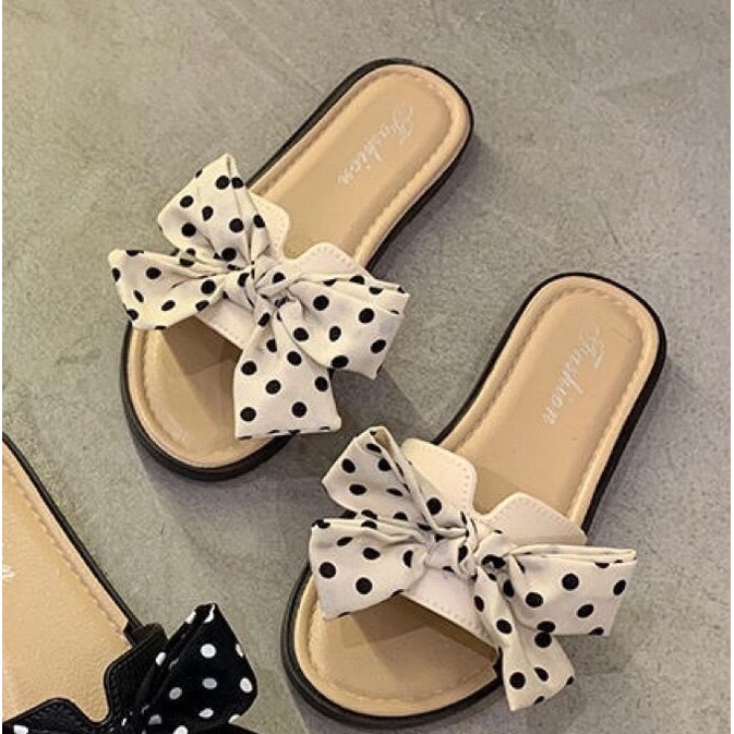 Dép Nữ Đính Nơ Thời Trang Cho Bạn Nữ Dễ Thương [H67] Nhẹ Bền êm Chân Giá Cực Rẻ - Lucky Shoes VN