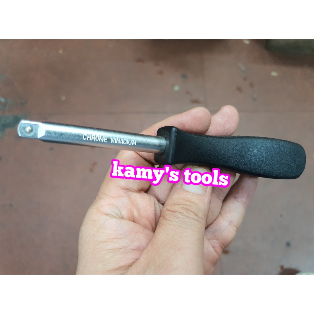 Cán vặn đầu tuýp 1/4 dài 150mm cán nhựa đen chrome vanadium, cán vít
