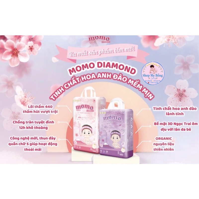 ❤Tã/Bỉm❤️Dán/Quần MOMO Diamond -MOMOTARO đủ Size S112-M96/M92-L84-XL78-XXL72-XXXL70
