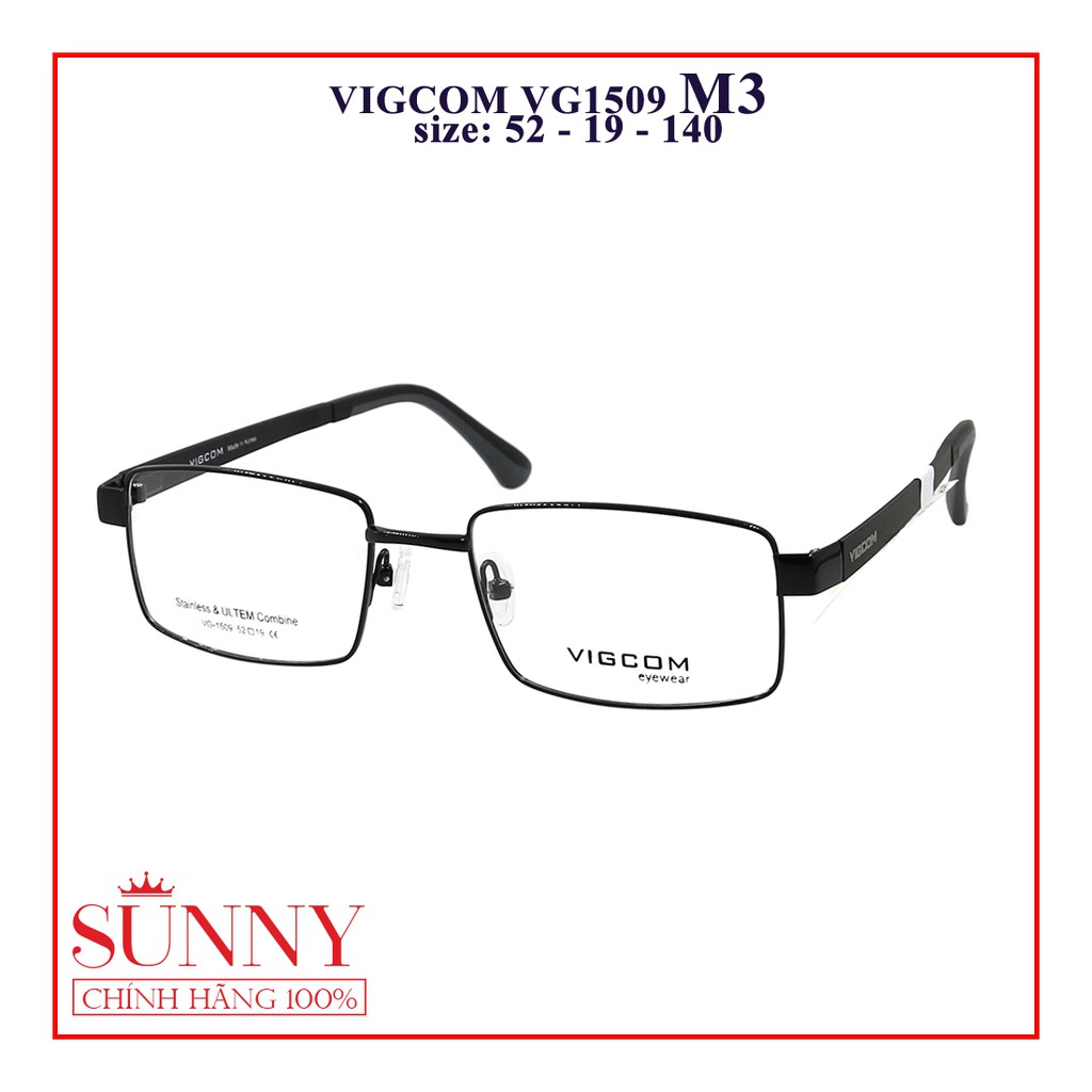 Gọng kính nam nữ Vigcom VG1509 - chính hãng Korea - - kèm tem chống hàng giả do bộ công an cấp
