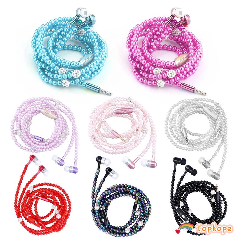 Tai nghe dây ngọc trai cho điện thoại iOS Android