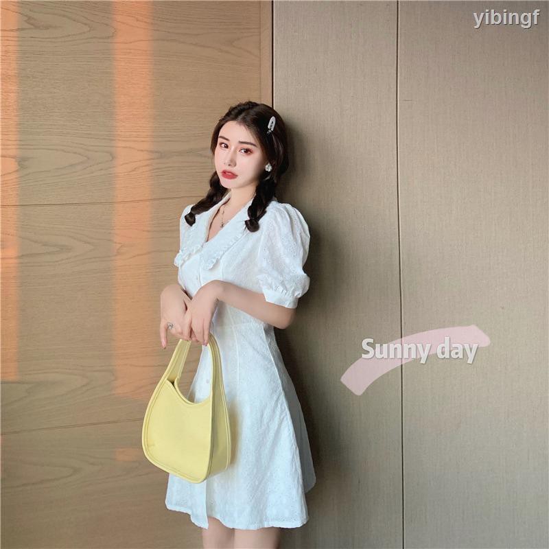 Đầm Ngắn Tay Phồng Cổ Chữ V Phối Ren Xinh Xắn Dành Cho Nữ 2020 | BigBuy360 - bigbuy360.vn