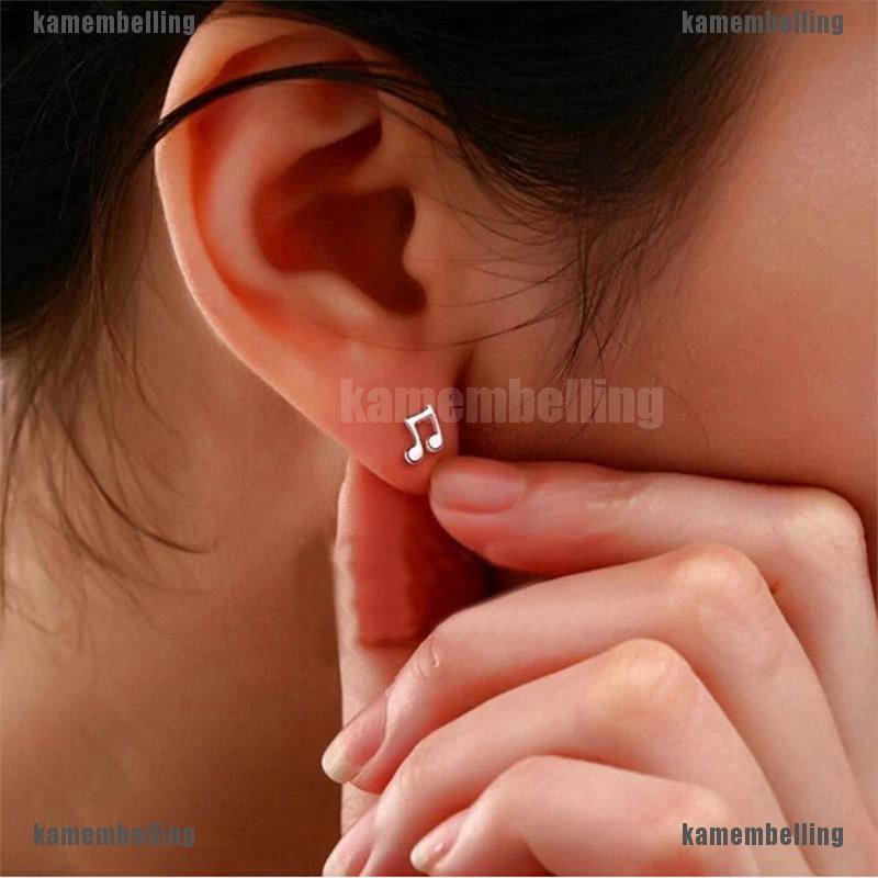 Bông Tai Mạ Bạc 925 Hình Nốt Nhạc Dễ Thương