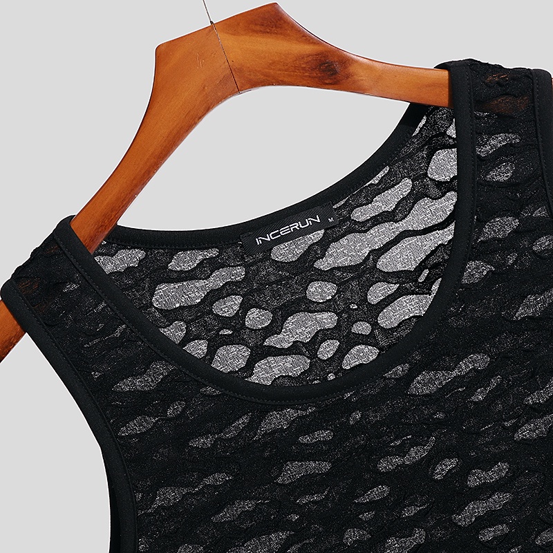 Áo ba lỗ INCERUN dạng lưới thời trang mùa hè cho nam