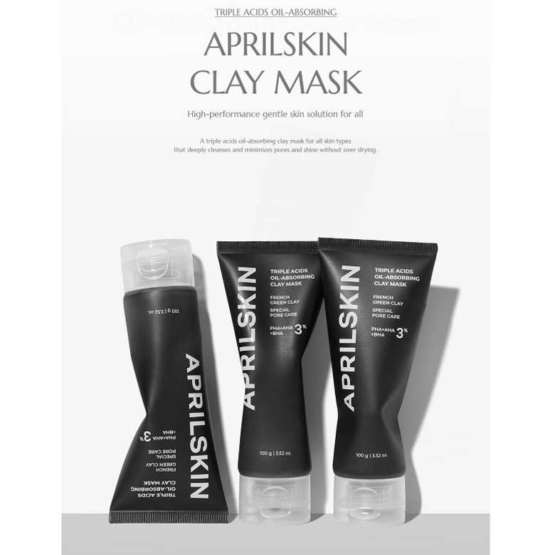 Mặt Nạ Đất Sét Hút Dầu Aprilskin Triple Acids Oil-Absorbing Clay Mask 100g