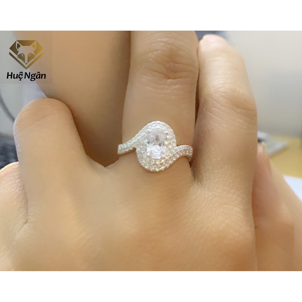 Nhẫn bạc Ý 925 Huệ Ngân - Đính Đá sang trọng RR1534