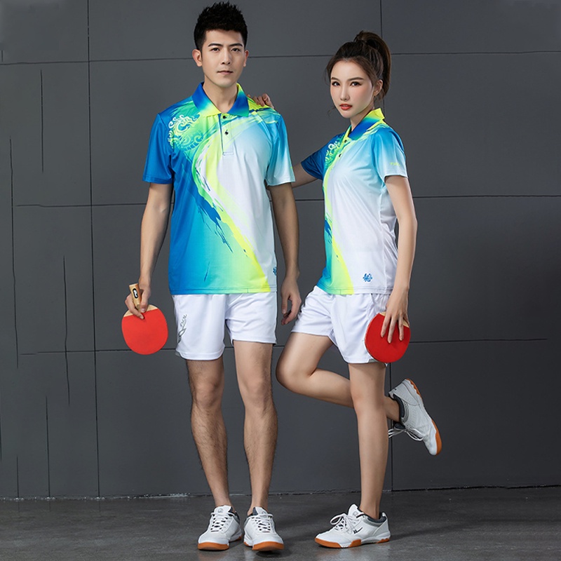 Cửa Hàng Nhà Máy Bộ Đồ Thể Thao Đánh Cầu Lông tennis Có Cổ In Logo Nhóm Mua Sắm Cho Nam Và Nữ